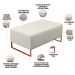 Kit 02 Puffs Decorativo Sala De Estar Cléo 90cm W01 Base Ferro Cobre Linho Champagne - Lyam Decor
