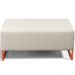 Kit 02 Puffs Decorativo Sala De Estar Cléo 90cm W01 Base Ferro Cobre Linho Champagne - Lyam Decor