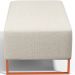 Kit 02 Puffs Decorativo Sala De Estar Cléo 90cm W01 Base Ferro Cobre Linho Champagne - Lyam Decor