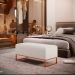 Kit 02 Puffs Decorativo Sala De Estar Cléo 90cm W01 Base Ferro Cobre Linho Cru - Lyam Decor