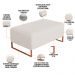 Kit 02 Puffs Decorativo Sala De Estar Cléo 90cm W01 Base Ferro Cobre Linho Cru - Lyam Decor