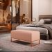 Kit 02 Puffs Decorativo Sala De Estar Cléo 90cm W01 Base Ferro Cobre Linho Rosê - Lyam Decor