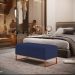 Kit 02 Puffs Decorativo Sala De Estar Cléo 90cm W01 Base Ferro Cobre Suede Azul Marinho - Lyam Decor
