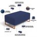 Kit 02 Puffs Decorativo Sala De Estar Cléo 90cm W01 Base Ferro Cobre Suede Azul Marinho - Lyam Decor