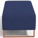 Kit 02 Puffs Decorativo Sala De Estar Cléo 90cm W01 Base Ferro Cobre Suede Azul Marinho - Lyam Decor