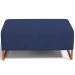 Kit 02 Puffs Decorativo Sala De Estar Cléo 90cm W01 Base Ferro Cobre Suede Azul Marinho - Lyam Decor