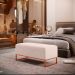 Kit 02 Puffs Decorativo Sala De Estar Cléo 90cm W01 Base Ferro Cobre Suede Bege - Lyam Decor