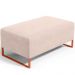 Kit 02 Puffs Decorativo Sala De Estar Cléo 90cm W01 Base Ferro Cobre Suede Bege - Lyam Decor