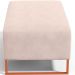 Kit 02 Puffs Decorativo Sala De Estar Cléo 90cm W01 Base Ferro Cobre Suede Bege - Lyam Decor