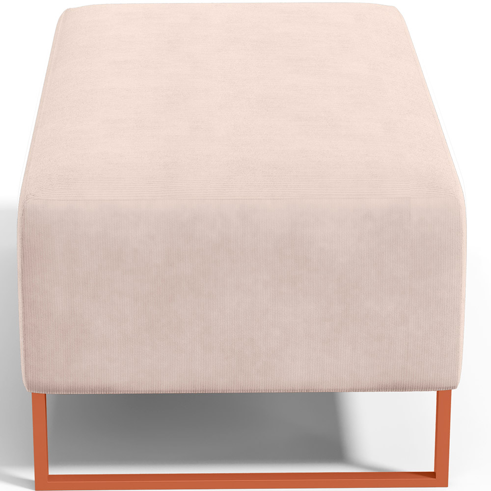 Kit 02 Puffs Decorativo Sala De Estar Cléo 90cm W01 Base Ferro Cobre Suede Bege - Lyam Decor