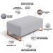 Kit 02 Puffs Decorativo Sala De Estar Cléo 90cm W01 Base Ferro Cobre Suede Cinza - Lyam Decor