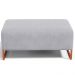 Kit 02 Puffs Decorativo Sala De Estar Cléo 90cm W01 Base Ferro Cobre Suede Cinza - Lyam Decor