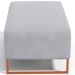 Kit 02 Puffs Decorativo Sala De Estar Cléo 90cm W01 Base Ferro Cobre Suede Cinza - Lyam Decor