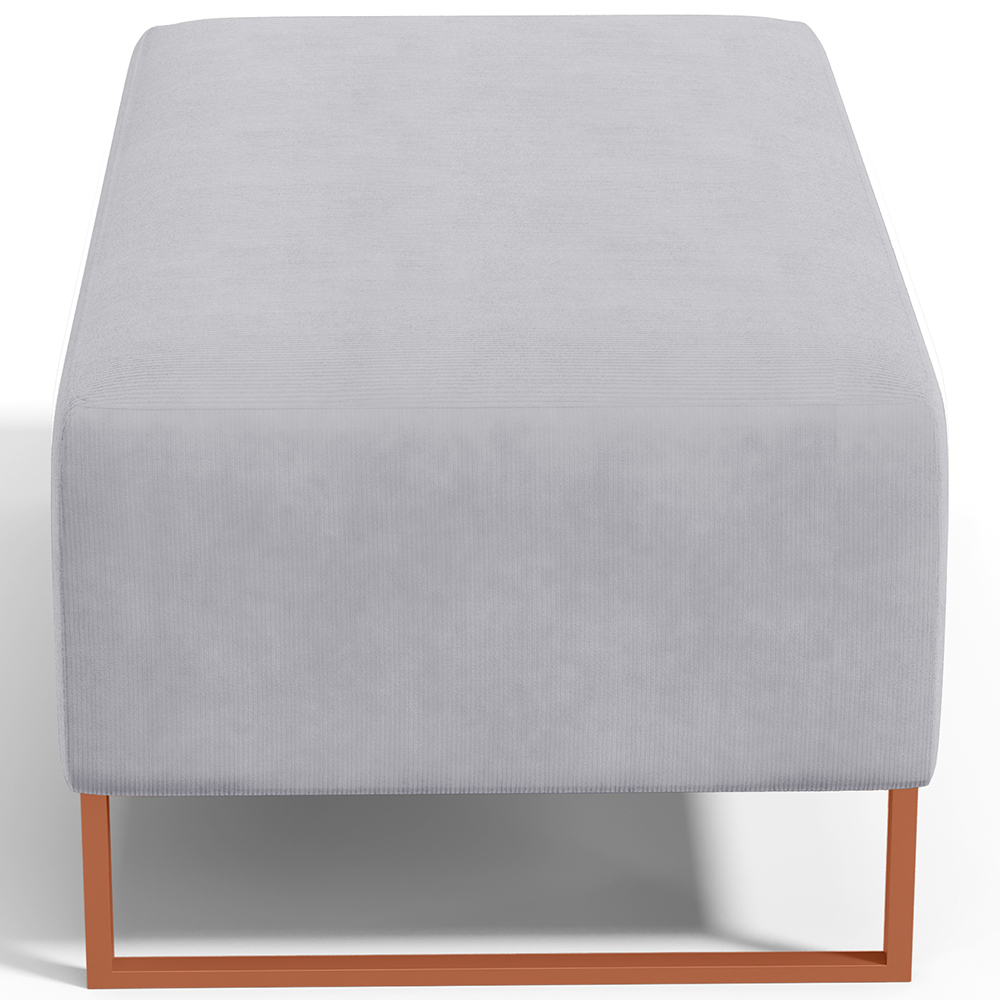 Kit 02 Puffs Decorativo Sala De Estar Cléo 90cm W01 Base Ferro Cobre Suede Cinza - Lyam Decor