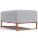 Kit 02 Puffs Decorativo Sala De Estar Cléo 90cm W01 Base Ferro Cobre Suede Cinza - Lyam Decor