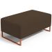 Kit 02 Puffs Decorativo Sala De Estar Cléo 90cm W01 Base Ferro Cobre Suede Marrom - Lyam Decor