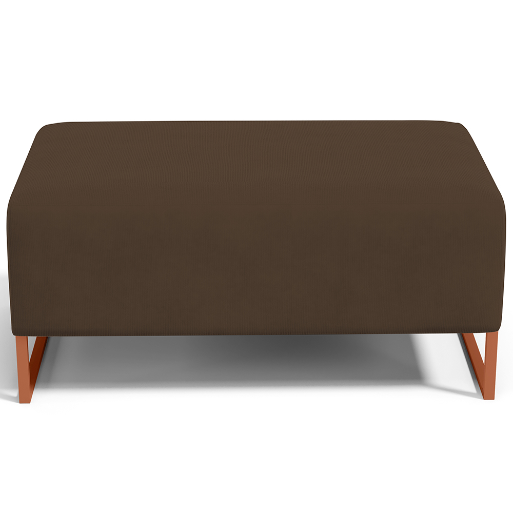 Kit 02 Puffs Decorativo Sala De Estar Cléo 90cm W01 Base Ferro Cobre Suede Marrom - Lyam Decor