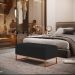 Kit 02 Puffs Decorativo Sala De Estar Cléo 90cm W01 Base Ferro Cobre Suede Preto - Lyam Decor