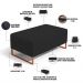 Kit 02 Puffs Decorativo Sala De Estar Cléo 90cm W01 Base Ferro Cobre Suede Preto - Lyam Decor