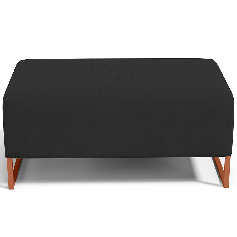 Kit 02 Puffs Decorativo Sala De Estar Cléo 90cm W01 Base Ferro Cobre Suede Preto - Lyam Decor