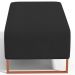 Kit 02 Puffs Decorativo Sala De Estar Cléo 90cm W01 Base Ferro Cobre Suede Preto - Lyam Decor