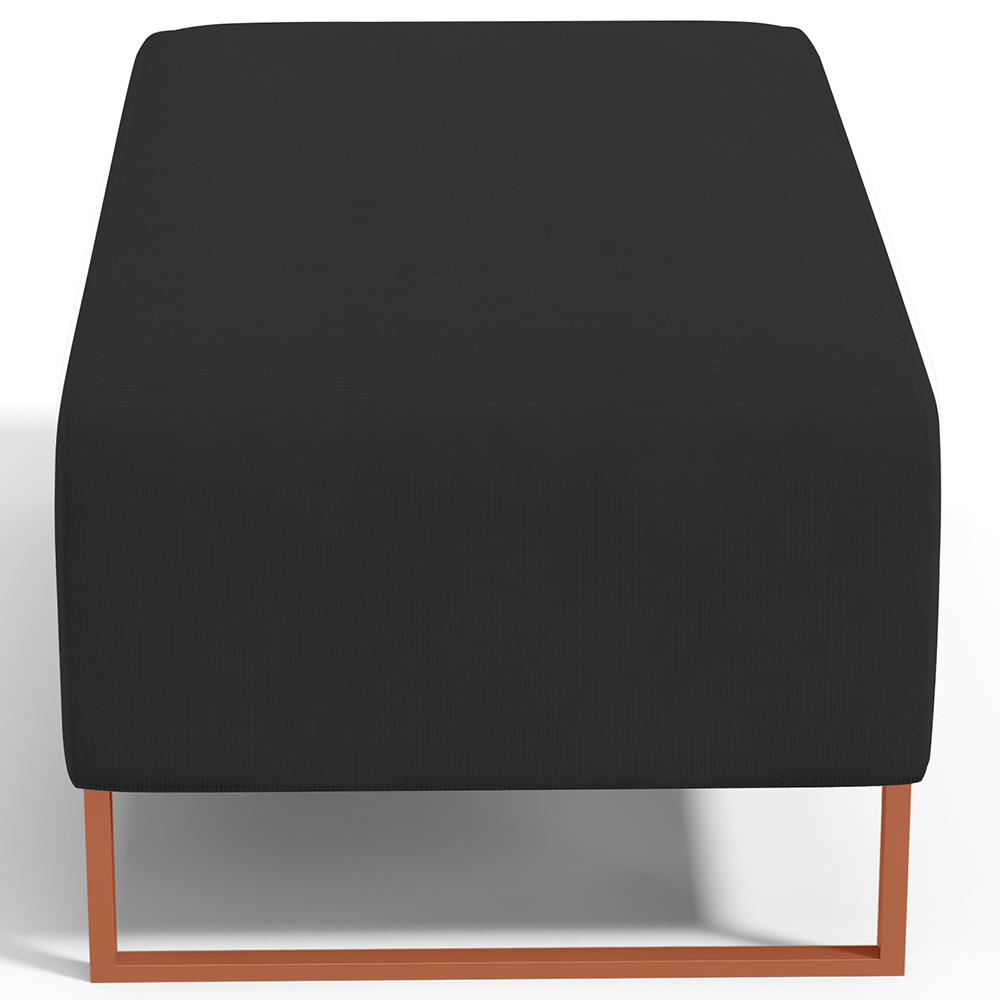 Kit 02 Puffs Decorativo Sala De Estar Cléo 90cm W01 Base Ferro Cobre Suede Preto - Lyam Decor