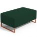 Kit 02 Puffs Decorativo Sala De Estar Cléo 90cm W01 Base Ferro Cobre Suede Verde Musgo - Lyam Decor