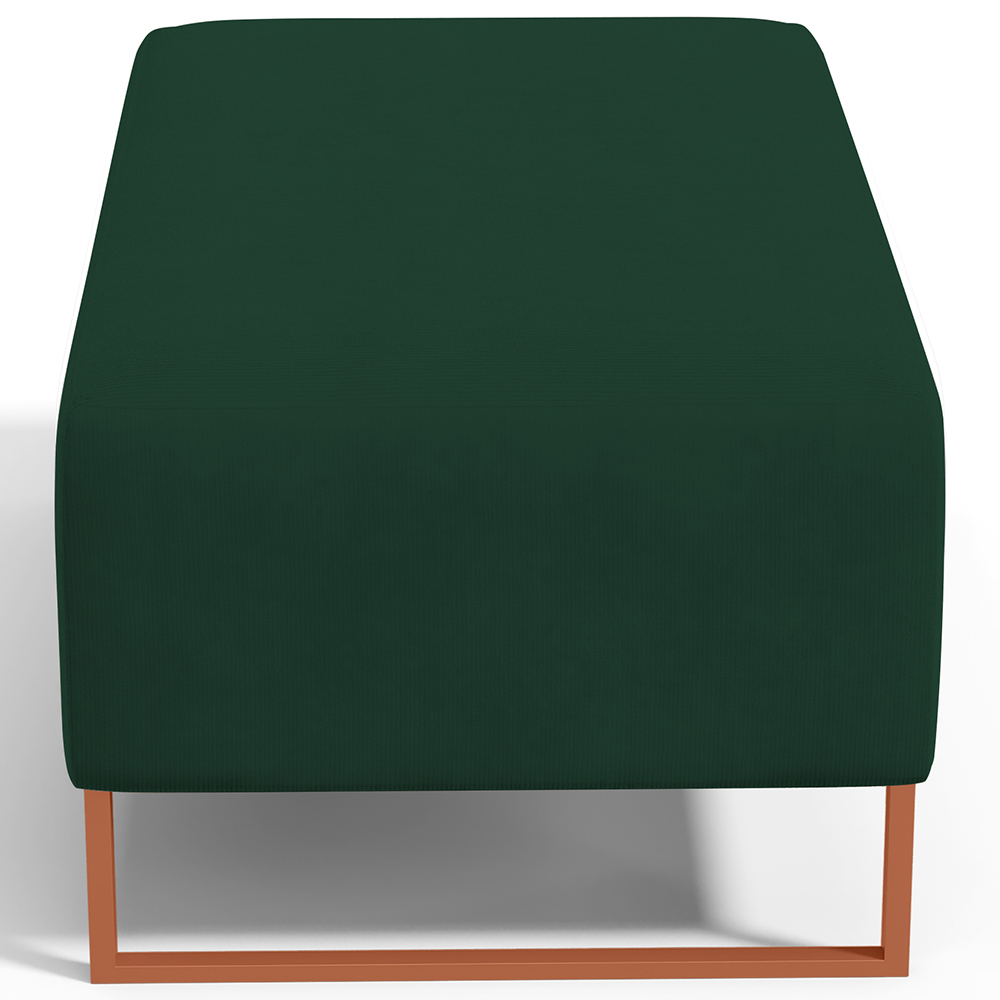 Kit 02 Puffs Decorativo Sala De Estar Cléo 90cm W01 Base Ferro Cobre Suede Verde Musgo - Lyam Decor