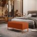 Kit 02 Puffs Decorativo Sala De Estar Cléo 90cm W01 Base Ferro Cobre Tecido Terracota - Lyam Decor