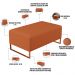 Kit 02 Puffs Decorativo Sala De Estar Cléo 90cm W01 Base Ferro Cobre Tecido Terracota - Lyam Decor