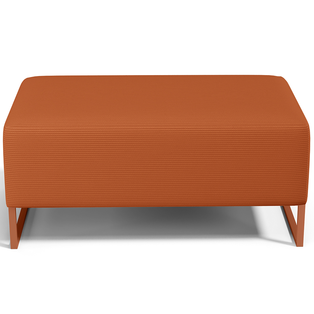 Kit 02 Puffs Decorativo Sala De Estar Cléo 90cm W01 Base Ferro Cobre Tecido Terracota - Lyam Decor
