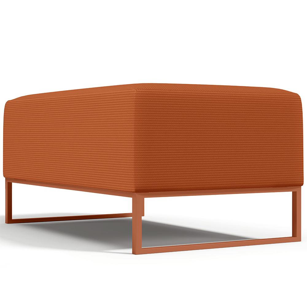 Kit 02 Puffs Decorativo Sala De Estar Cléo 90cm W01 Base Ferro Cobre Tecido Terracota - Lyam Decor