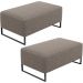 Kit 02 Puffs Decorativo Sala De Estar Cléo 90cm W01 Base Ferro Preto Bouclê Bege - Lyam Decor