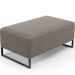 Kit 02 Puffs Decorativo Sala De Estar Cléo 90cm W01 Base Ferro Preto Bouclê Bege - Lyam Decor