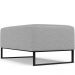 Kit 02 Puffs Decorativo Sala De Estar Cléo 90cm W01 Base Ferro Preto Bouclê Cinza - Lyam Decor