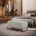 Kit 02 Puffs Decorativo Sala De Estar Cléo 90cm W01 Base Ferro Preto Bouclê Creme - Lyam Decor