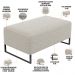 Kit 02 Puffs Decorativo Sala De Estar Cléo 90cm W01 Base Ferro Preto Bouclê Creme - Lyam Decor