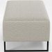 Kit 02 Puffs Decorativo Sala De Estar Cléo 90cm W01 Base Ferro Preto Bouclê Creme - Lyam Decor