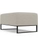 Kit 02 Puffs Decorativo Sala De Estar Cléo 90cm W01 Base Ferro Preto Bouclê Creme - Lyam Decor