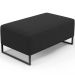 Kit 02 Puffs Decorativo Sala De Estar Cléo 90cm W01 Base Ferro Preto Bouclê Preto - Lyam Decor