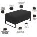 Kit 02 Puffs Decorativo Sala De Estar Cléo 90cm W01 Base Ferro Preto Bouclê Preto - Lyam Decor
