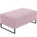 Kit 02 Puffs Decorativo Sala De Estar Cléo 90cm W01 Base Ferro Preto Bouclê Rosê - Lyam Decor