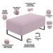 Kit 02 Puffs Decorativo Sala De Estar Cléo 90cm W01 Base Ferro Preto Bouclê Rosê - Lyam Decor