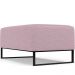 Kit 02 Puffs Decorativo Sala De Estar Cléo 90cm W01 Base Ferro Preto Bouclê Rosê - Lyam Decor