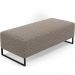 Kit 02 Puffs Decorativo Sala de Estar Bali W01 Base Ferro 120x50 cm Bouclê Bege - Lyam Decor