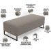 Kit 02 Puffs Decorativo Sala de Estar Bali W01 Base Ferro 120x50 cm Bouclê Bege - Lyam Decor