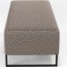 Kit 02 Puffs Decorativo Sala de Estar Bali W01 Base Ferro 120x50 cm Bouclê Bege - Lyam Decor