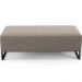 Kit 02 Puffs Decorativo Sala de Estar Bali W01 Base Ferro 120x50 cm Bouclê Bege - Lyam Decor