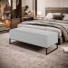 Kit 02 Puffs Decorativo Sala de Estar Bali W01 Base Ferro 120x50 cm Bouclê Cinza - Lyam Decor
