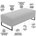 Kit 02 Puffs Decorativo Sala de Estar Bali W01 Base Ferro 120x50 cm Bouclê Cinza - Lyam Decor